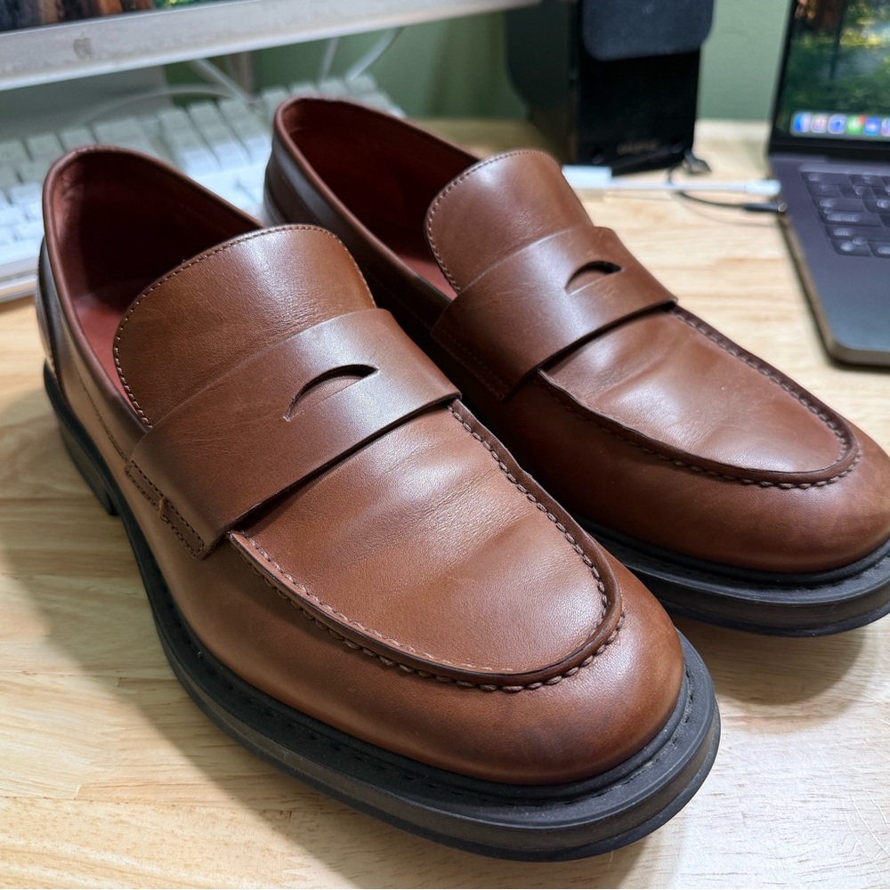Loro Piana Tan Leather Loafers